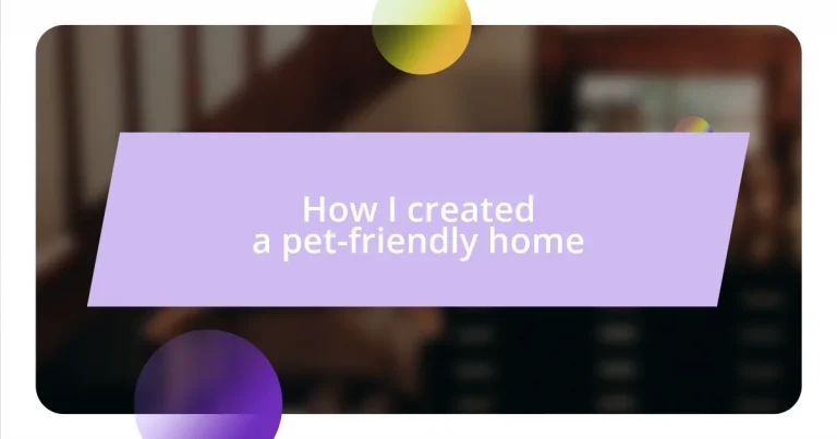 How I created a pet-friendly home