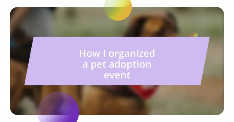 How I organized a pet adoption event