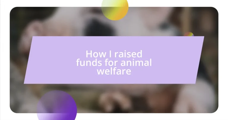 How I raised funds for animal welfare