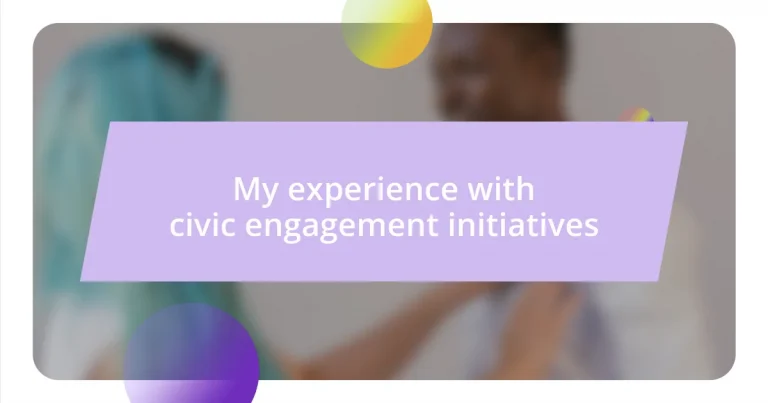 My experience with civic engagement initiatives