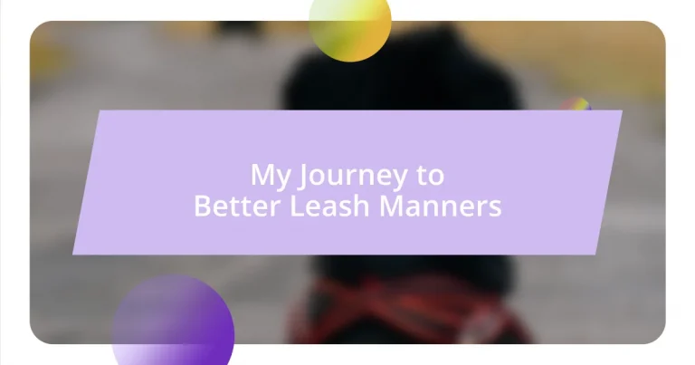 My Journey to Better Leash Manners